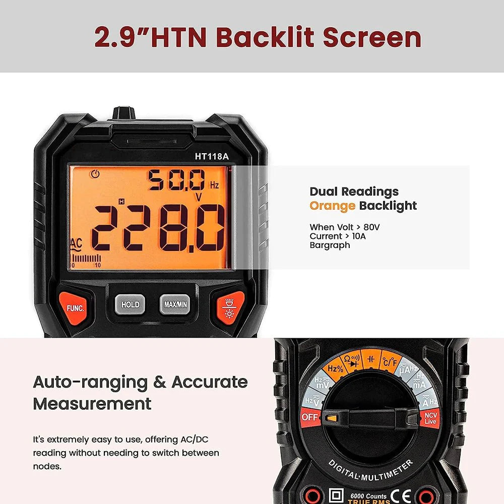 HT118A Digital Multimeter - Raydexlights